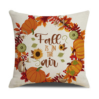 Housse de coussin décorative YINUAN pour Thanksgiving, motif citrouille et feuille d'érable, pour canapé, collection automne