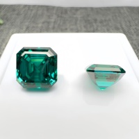 Moissanite de laboratoire de haute qualité, taille Asscher, couleur vert émeraude, clarté VVS, 0,5 à 3,0 carats, pierre lâche, effet de jeu de couleurs/feu, troisième qualité