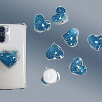Support de téléphone flexible imperméable en forme de cœur avec paillettes de sable mouvant, design mignon, support de téléphone, cadeau promotionnel