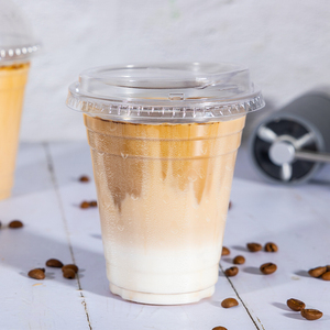 Gobelets transparents jetables PET avec couvercle pour emballage en plastique boisson froide à emporter café glacé latte jus <span class=keywords><strong>smoothie</strong></span> <span class=keywords><strong>verre</strong></span> 12oz - Product Image 1