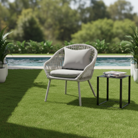 Chaise en corde moderne de haute qualité pour l'extérieur, résistante aux UV, avec structure en aluminium thermolaqué, pour hôtels et villas