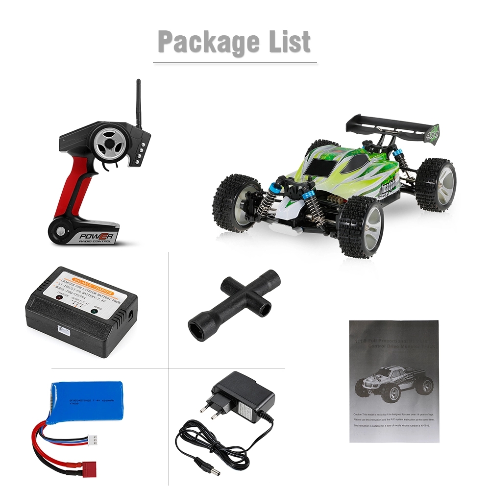 Latest WLtoys A959B 1/18 Scale 70Km/h High Speed 4WD Racing RC
