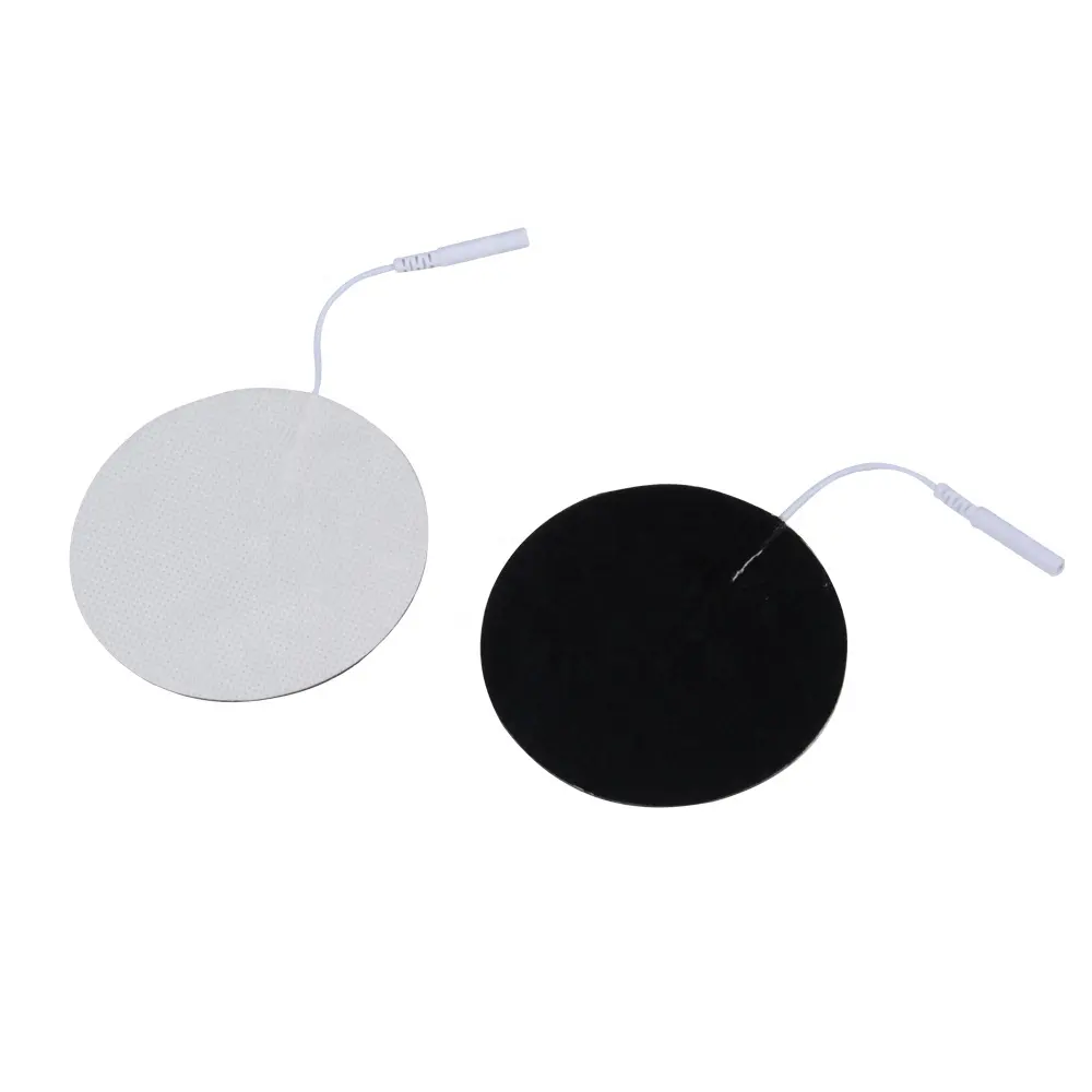 Reusable CE Approved 5cm/7cm Diameter Round Pads Sticky Non-woven TENS/EMS Conductive Gel Patches Pigtail wire Electrode Pads