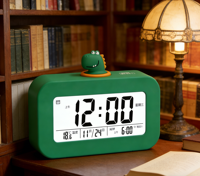 Cartoon-Nilpferd LCD Digitaler Wecker mit Niedlichem Design für Büro, Zuhause, Küche, Dekoration, Familie, Studenten und Kinder