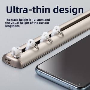 <span class=keywords><strong>Rail</strong></span> de <span class=keywords><strong>rideau</strong></span> de fenêtre en aluminium moderne ultra-mince de conception transfrontalière <span class=keywords><strong>sans</strong></span> perçage sur mesure du fabricant <span class=keywords><strong>rail</strong></span> de <span class=keywords><strong>rideau</strong></span> silencieux caché - Product Image 3