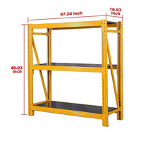 Étagère métallique robuste à 3 niveaux, étagère de rangement pour garage, étagères utilitaires en acier réglables pour entrepôt, cuisine, organisation