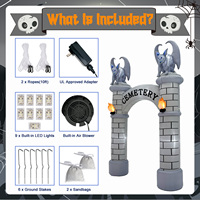 Ourwarm 10FT Halloween gonflable gargouille château arc fête décoration extérieure