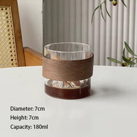 Tasse à café suspendue rétro en verre, tasse à eau, faite à la main, style américain, pour latte, thé, boisson froide, isolée