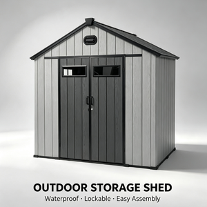 Grand abri <span class=keywords><strong>de</strong></span> <span class=keywords><strong>jardin</strong></span> en plastique durable, imperméable, verrouillable et ventilé, <span class=keywords><strong>pour</strong></span> <span class=keywords><strong>tondeuse</strong></span> à gazon - Product Image 1