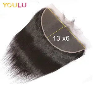 Cabelo humano atacado 13x6 frontal, cabelo humano fino extremidade macia 100% cor natural frontal de renda suíça cabelo original