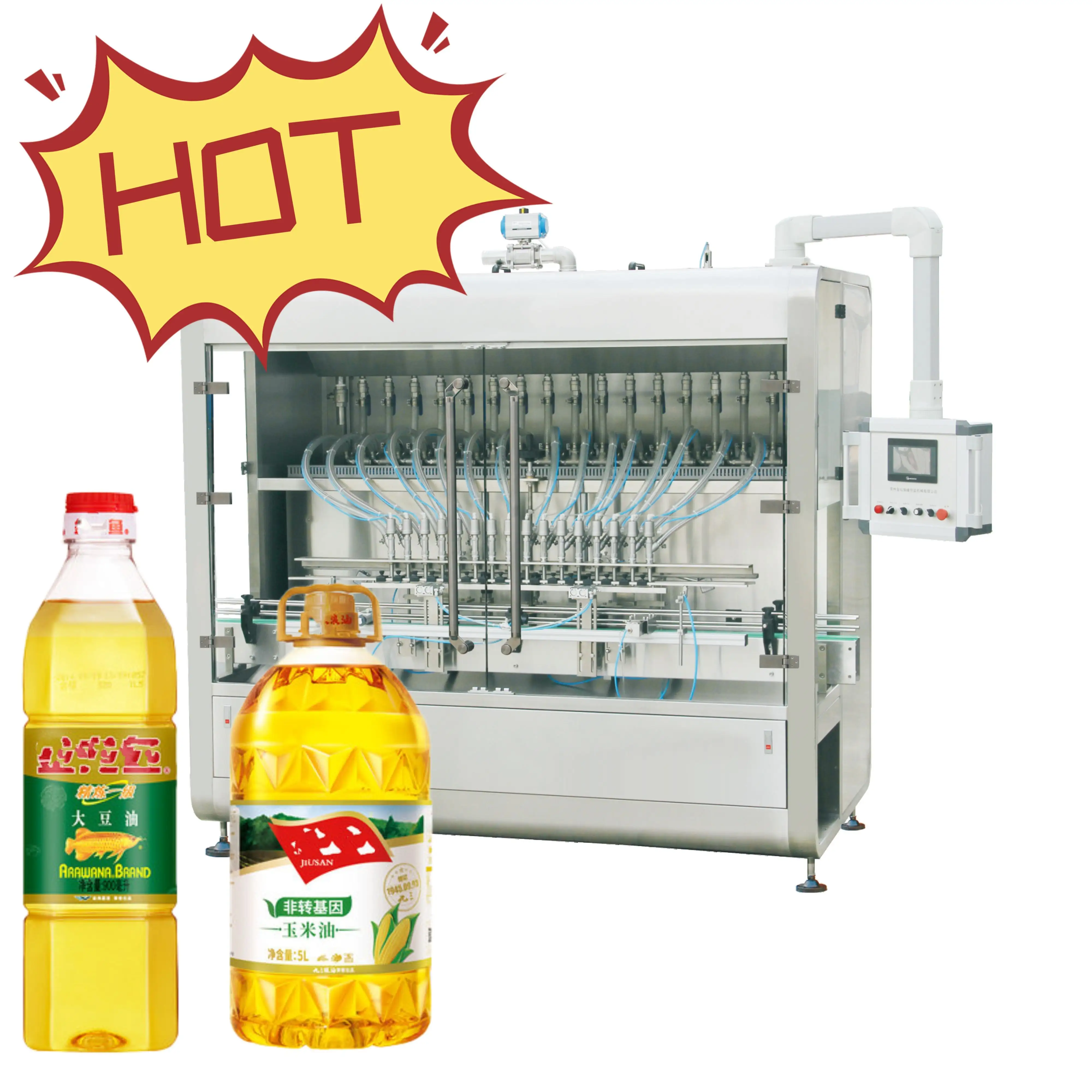 Machine de remplissage quotidienne d'huile de soja machine de remplissage automatique de bouteilles d'huile de bouteille en verre en plastique d'olive