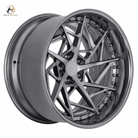 Jantes forgées 6061-T6 noires brillantes de 18, 19, 20, 21, 22, 24 pouces à rayons en V directionnels et concaves profondes pour voitures de performance, berlines et SUV