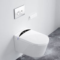 Cuvette de toilette électrique intelligente en céramique murale de haute qualité, une pièce, salle de bain automatique, suspension murale, toilettes intelligentes