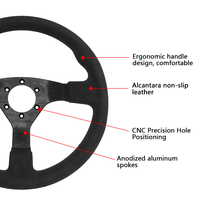 Volante Deportivo de Carreras WRC de 320 mm con Revestimiento de Alcántara, Volante Universal de 6 Pernos para Simulación de Carreras