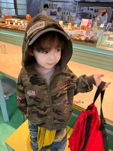 Sweat à capuche <span class=keywords><strong>camouflage</strong></span> pour garçons, veste zippée style militaire décontracté avec patchs, mode automne en coton - Product Image 1