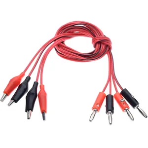 1M alligator cilp to AV banana plug test cable lead connector electrical testing clamp dual tester probe crocodile clip 35mm