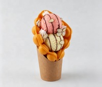 Emballage en papier kraft personnalisé, écologique, imperméable et jetable, pour gaufres bulle, frites, coupes de charcuterie et plats à emporter