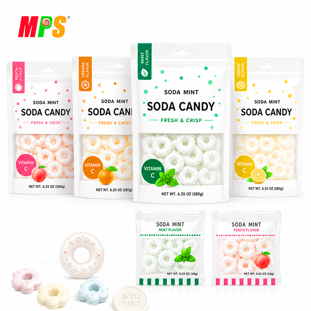 Good Taste Sugar Free Soda Mint Candy 12 Flavors Press Tablets Peach Flavor Pepermint
