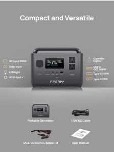AFERIY 400W Portable Power Station Solar Powered <b>Plug</b> in Station 256Wh Capacity Mini Portable Power Station - Product Image 6