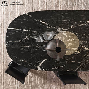 <span class=keywords><strong>Tavolo</strong></span> da Pranzo in Marmo di Alta Gamma in Stile Villa Minimalista, <span class=keywords><strong>Tavolo</strong></span> Rotondo Moderno e Lussuoso per Ristorante - Product Image 5