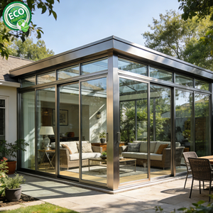 Fabricante de Foshan, Moderna Terraza Acristalada con Estructura de Aluminio y Techo Plano, Vidrio de Baja Emisividad - Product Image 1