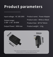Adaptateur extérieur DC PC étanche certifié ETL FCC, 12V 3A 36W, alimentation de classe 2, pilote LED, systèmes d'éclairage permanent
