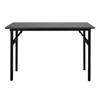 Escritorio Plegable para Computadora YODA Negro con Superficie de Madera y Patas de Metal para Oficina en Casa (Modelo YD-ID213-2)