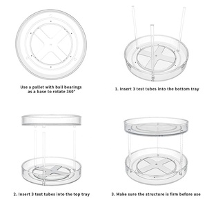 Vassoio Girevole Multifunzionale in Acrilico a 2 Livelli, Organizzatore Girevole per Spezie da Cucina - Product Image 4
