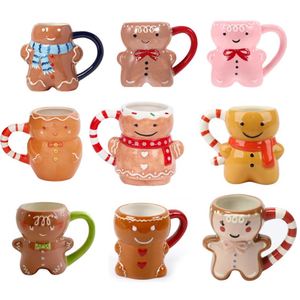Hot Sale Wholesale Custom Ceramic Cup Couple Merry <strong>Christmas</strong> Gingerbread Mugs Xmas Themed Santa Coffee Mug for Presents - Product Image 2