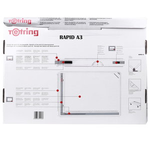 TETERING RAPID A3 Tablero de dibujo Juego de herramientas de dibujo Conjunto de bocetos gráficos técnicos arquitectónicos con conjunto cuadrado, abrazaderas transportador - Product Image 2