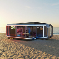 Capsule spatiale préfabriquée robuste avec fondation en béton pour complexe hôtelier dans le désert