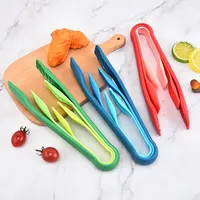 Lot de 3 pinces alimentaires réutilisables en plastique pour cuisine, salade, bacon, steak, glace, outils de pâtisserie et gadgets