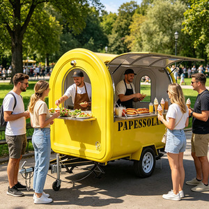 Carrito de Comida Rápida Móvil Personalizado de Acero Inoxidable para Helados, Dulces y Hot Dogs, Fabricado en China - Product Image 1