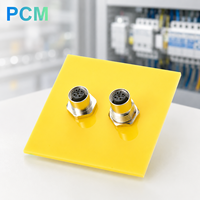 Conector M12 A-Code de 5 Pines Hembra a Hembra para Montaje en Panel, con Protección IP67 para Gabinetes de Automatización Industrial
