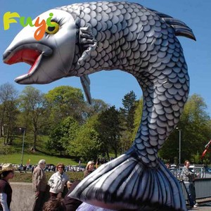 Pez Gigante Inflable de Calidad Comercial, Diseño Realista con Escamas Verdes y Vientre Blanco, para Exhibición en Eventos Deportivos de Pesca al Aire Libre - Product Image 5