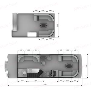 30ft nhôm hai tầng phao thuyền 20 người công suất với Slide & BBQ cho bên thuê & chèo - Product Image 4