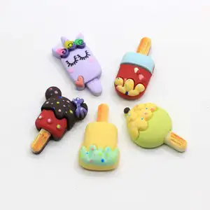 Resin Unicorn Popsicle Pendants Cartoon Unicorn Mouse Head Sweet Food DIY Ornament for Key Chain Making Photography Prop