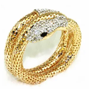 Bracciale a Polsino con Motivo <span class=keywords><strong>Serpente</strong></span> in Stile Punk, Nuovo Arrivo all'Ingrosso, per Uomo e Donna, Bracciali Dorati. - Product Image 1