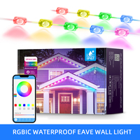 Guirlande lumineuse permanente RVBIC basse tension 24V, IP67, anti-UV, résistante aux intempéries, pour l'éclairage paysager de villa, de cour et de façade