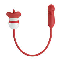 Vibrateur USB Pretty Love 7 vitesses, en silicone, avec fonction de léchage de langue, 5 fréquences, télescopique, en forme de rose, pour femmes