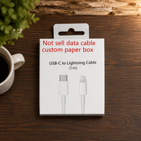 Boîte d'emballage en papier personnalisée avec logo imprimé en gros, boîte pliable écologique pour chargeur de téléphone, câble de données USB, écouteurs