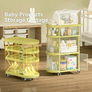 Carritos de Plástico Multifuncionales Plegables con 4 Ruedas, Carrito de Almacenamiento para Cocina, Carrito Rodante - Product Image 2