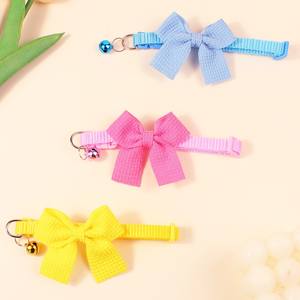 Collar de perro ajustable, bonito y sencillo, con cintas de lazo de gofre, accesorio de aseo de Yorkshire Terrier, collar de poliéster para cachorros y gatitos - Product Image 3