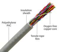 Câbles de données en gros UTP CAT 3 Câble téléphonique Code couleur 50 paires - 50x2xAWG 24 PVC