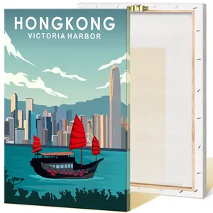 2024 Offre Spéciale Hong kong ville affiche mur Art toile peinture pour salon décor à la maison