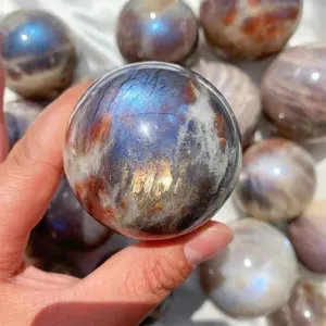 Cristalli pietre curative palla pietra di luna sfera di pietra del sole artigianato in pietra Reiki per la meditazione