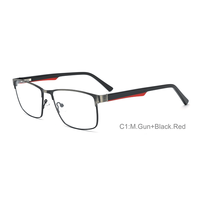 Monture de lunettes optiques carrée en métal massif pour hommes, verres de lecture, verres PC, 4 couleurs disponibles, marque FYHJ