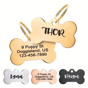 Carved Dog Tag Stainless Steel Paw Print <b>Pet</b> Pendant With Laser Logo <b>Blank</b> Material Engraved Keychain From Factory - Product Image 4