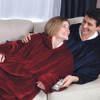 Couverture Polaire Microfibre Ultra Douce avec Manches, Super Chaude, pour Extérieur, Grande Taille, avec Poches, Type Hoodie, pour Regarder la Télévision