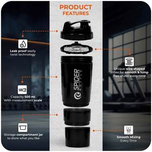 Custom Logo 500ml PP Plastic Reusable Lid <b>Shaker</b> Drinkware Portable Classic Tumbler Hiking Sports Gym Fitness Protein Cycling - Product Image 3
